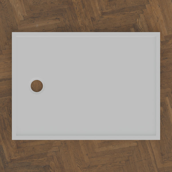 1100 x 800 Rectangular Shower Tray – 45mm Slim Non-Slip — bird's-eye · Omnitub bird's-eye hero
