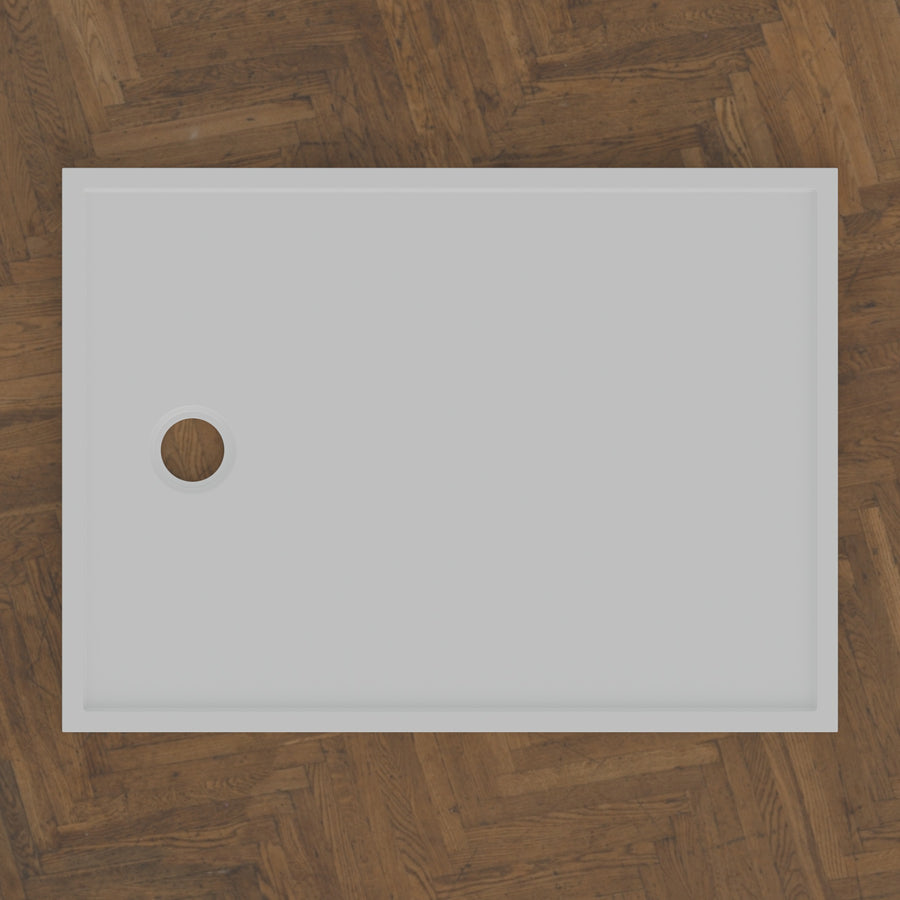 1100 x 800 Rectangular Shower Tray – 45mm Slim Non-Slip — bird's-eye · Omnitub bird's-eye hero