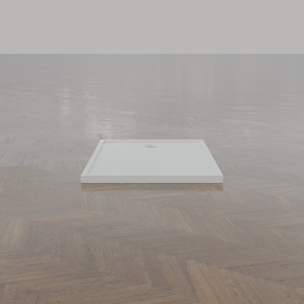 1100 x 800 Rectangular Shower Tray – 45mm Slim Non-Slip — end view · Omnitub gallery end