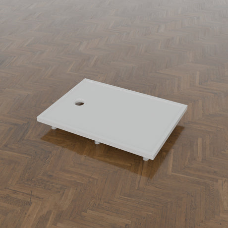1100 x 800 Rectangular Shower Tray – 45mm Slim Non-Slip — on the riser kit · Omnitub gallery feet34