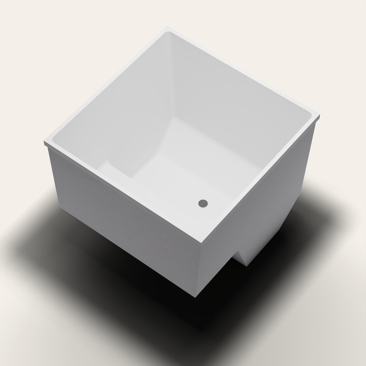 Omnitub 1100 x 1100 seated soaking tub in corner