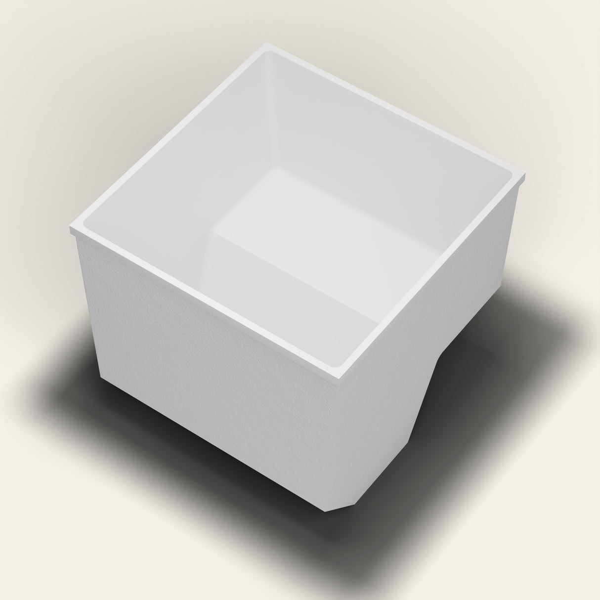 Omnitub 1100 x 1100 seated soaking tub in foot