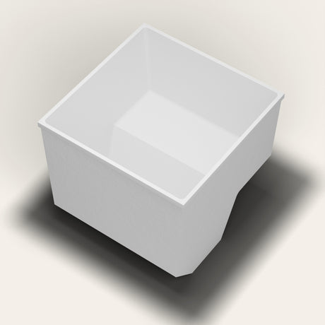 Omnitub 1100 x 1100 seated soaking tub in foot