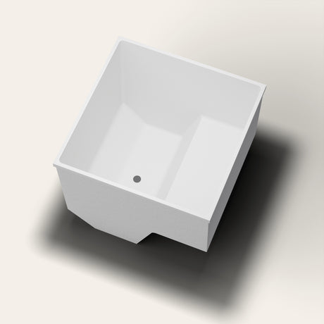 Omnitub 1100 x 1100 seated soaking tub in long