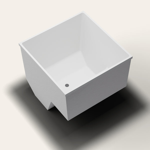 Omnitub 1100 x 1100 seated soaking tub in seat