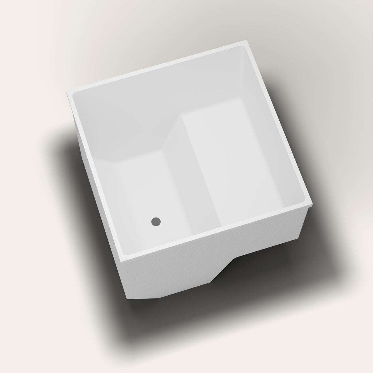 Omnitub 1100 x 1100 seated soaking tub in well