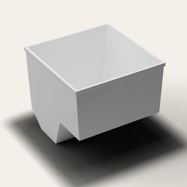 Omnitub 1100 x 1100 seated soaking tub quarter