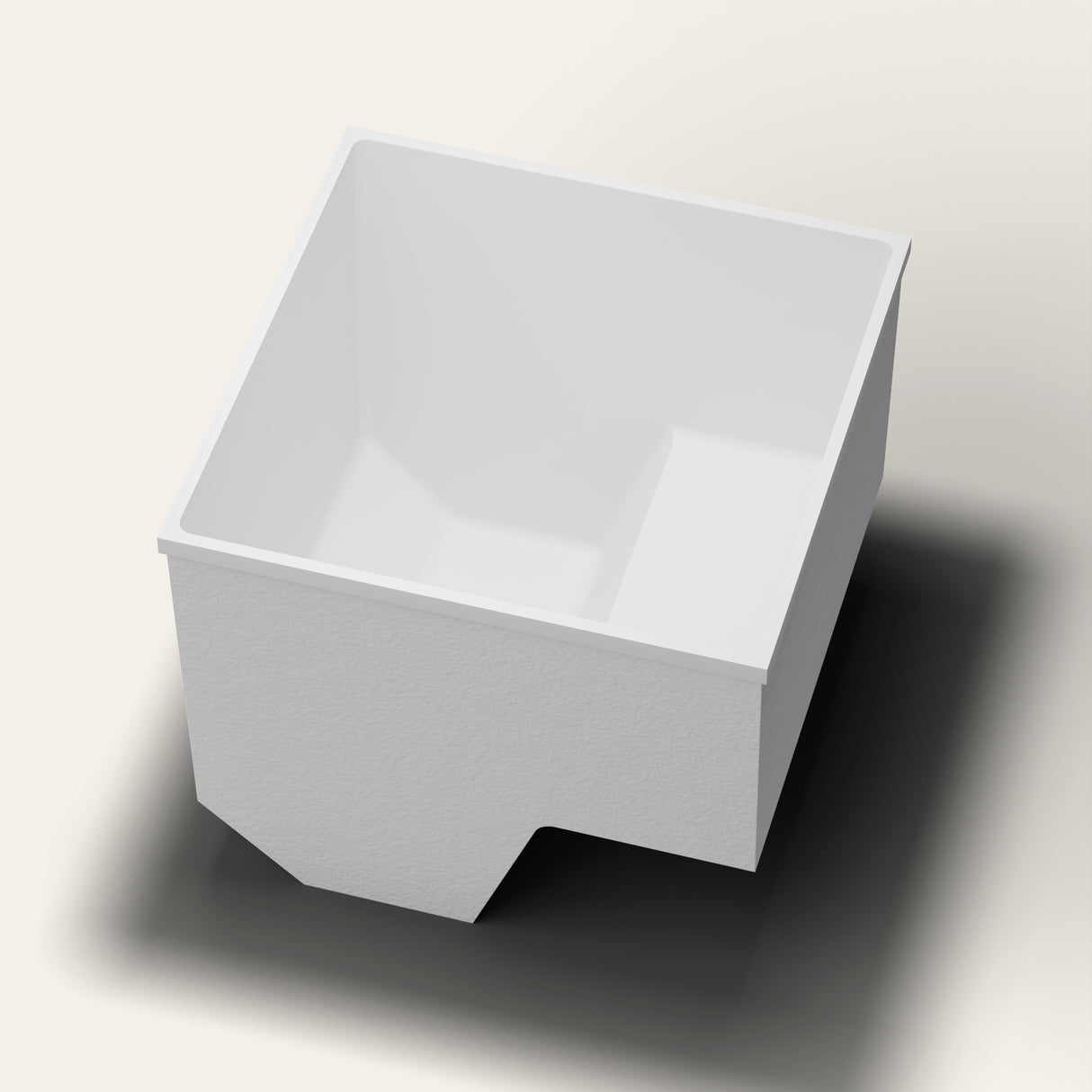 Omnitub 1100 x 1100 seated soaking tub rimdetail