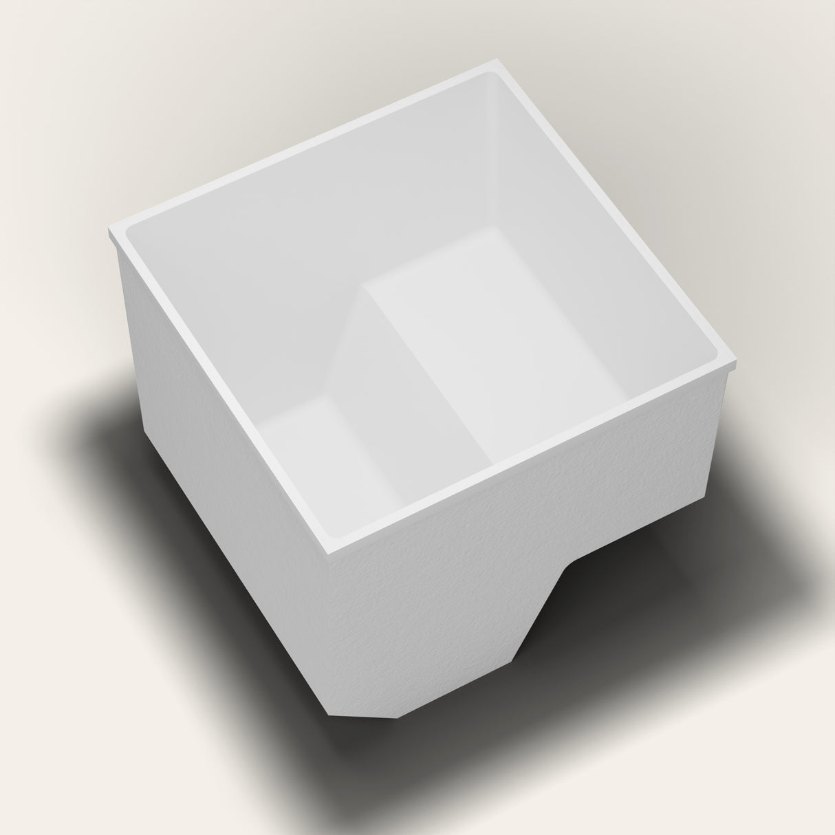 Omnitub 1100 x 1100 seated soaking tub tipped