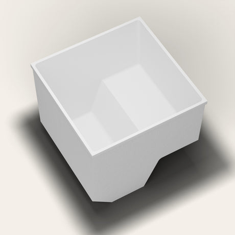 Omnitub 1100 x 1100 seated soaking tub tipped