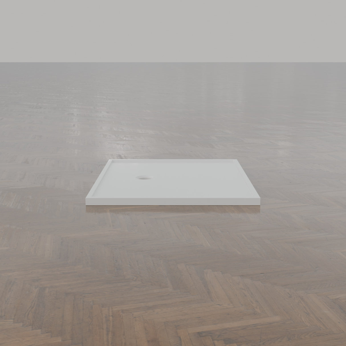 1200 × 1000 Rectangular Shower Tray – 45mm Slim Non-Slip — end view · Omnitub gallery end