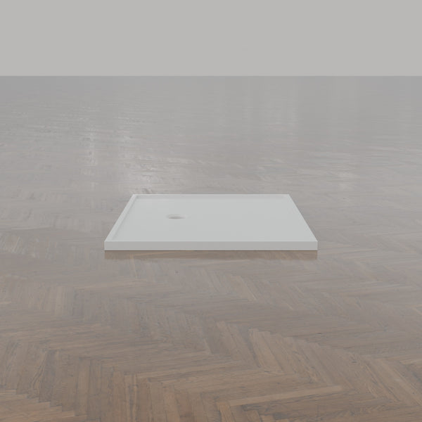 1200 × 1000 Rectangular Shower Tray – 45mm Slim Non-Slip — end view · Omnitub gallery end