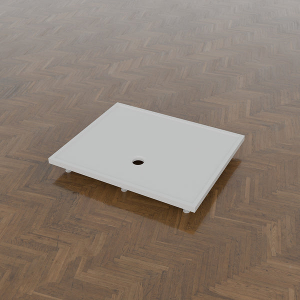 1200 × 1000 Rectangular Shower Tray – 45mm Slim Non-Slip — on the riser kit · Omnitub gallery feet34