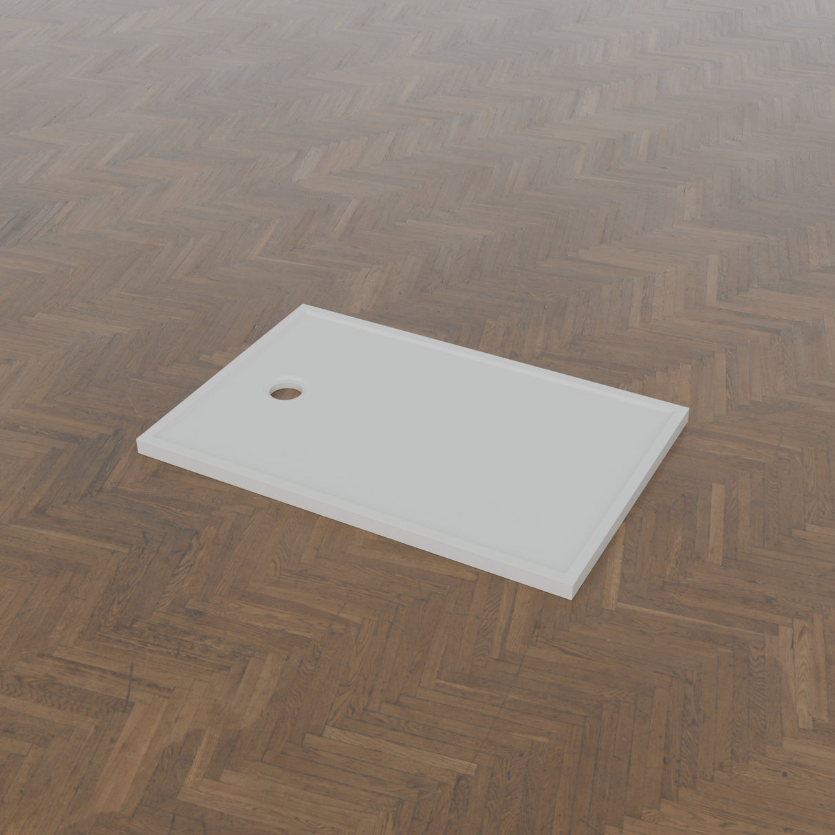 1200 × 800 Rectangular Shower Tray – 45mm Slim Non-Slip — three-quarter view · Omnitub gallery 34