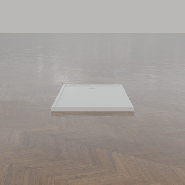1200 × 800 Rectangular Shower Tray – 45mm Slim Non-Slip — end view · Omnitub gallery end