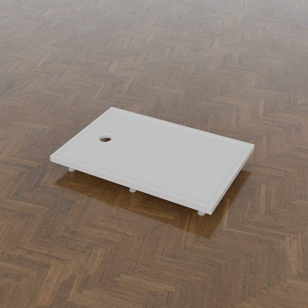 1200 × 800 Rectangular Shower Tray – 45mm Slim Non-Slip — on the riser kit · Omnitub gallery feet34
