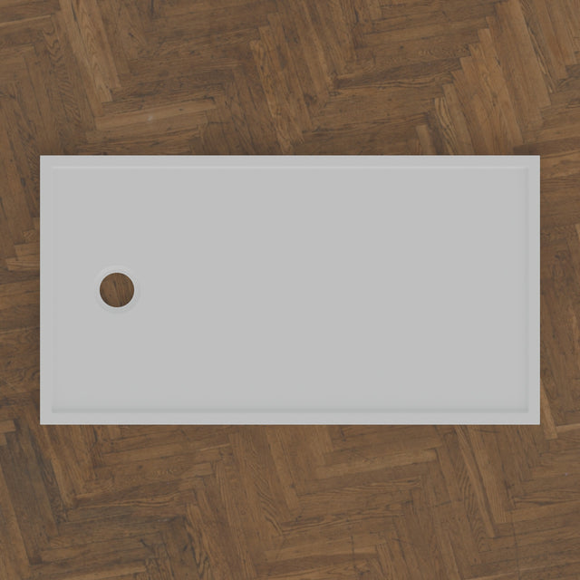 1300 x 700 Rectangular Shower Tray – 45mm Slim Non-Slip — bird's-eye · Omnitub bird's-eye hero