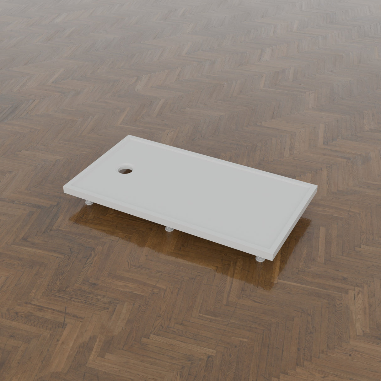 1300 x 700 Rectangular Shower Tray – 45mm Slim Non-Slip — on the riser kit · Omnitub gallery feet34