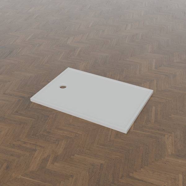 1300 × 900 Rectangular Shower Tray – 45mm Slim Non-Slip — three-quarter view · Omnitub gallery 34