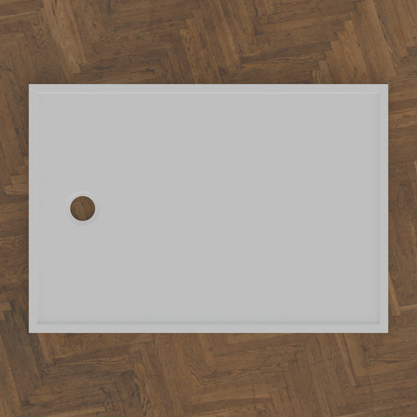 1300 × 900 Rectangular Shower Tray – 45mm Slim Non-Slip — bird's-eye · Omnitub bird's-eye hero