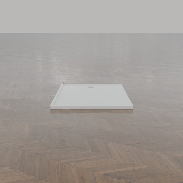 1300 × 900 Rectangular Shower Tray – 45mm Slim Non-Slip — end view · Omnitub gallery end