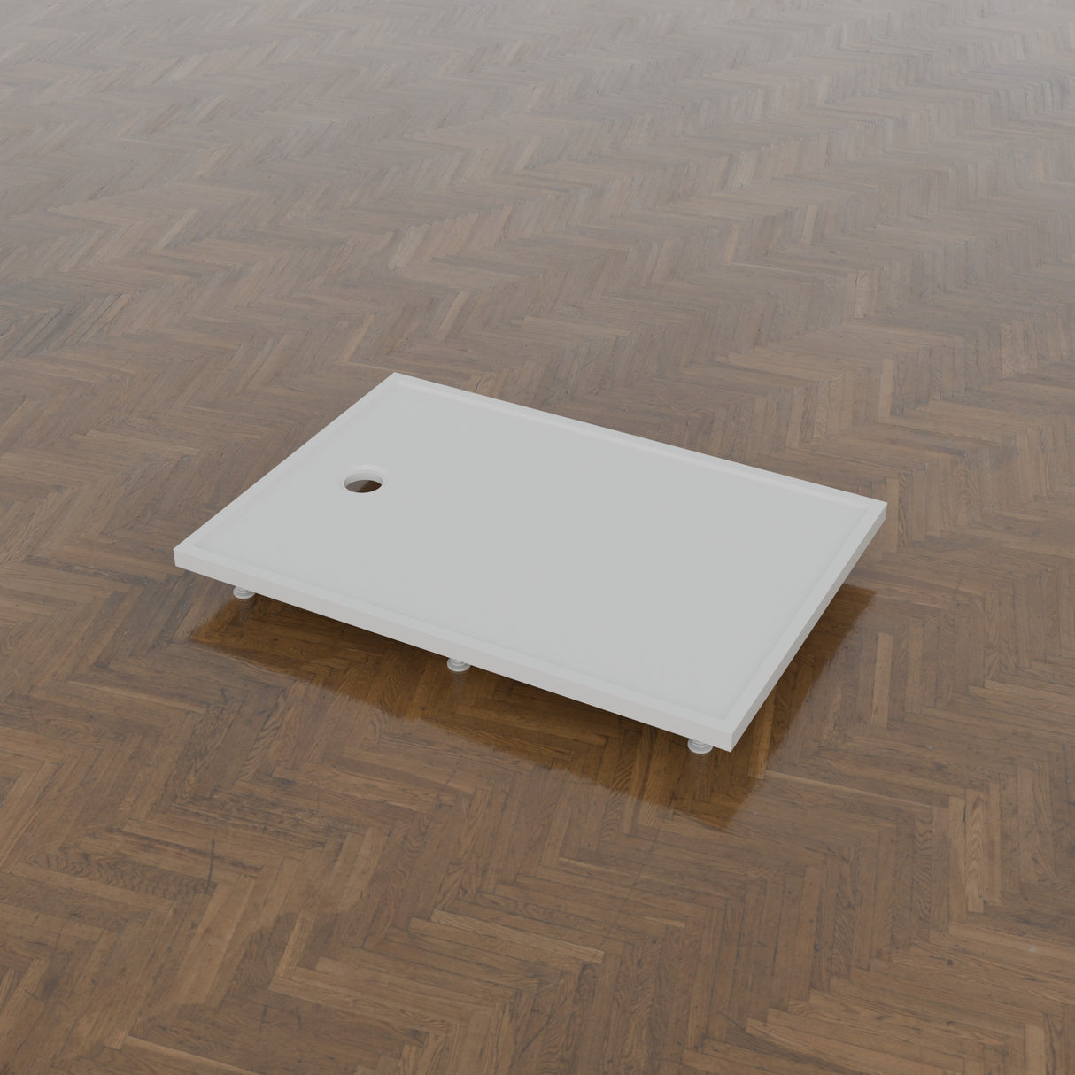 1300 × 900 Rectangular Shower Tray – 45mm Slim Non-Slip — on the riser kit · Omnitub gallery feet34