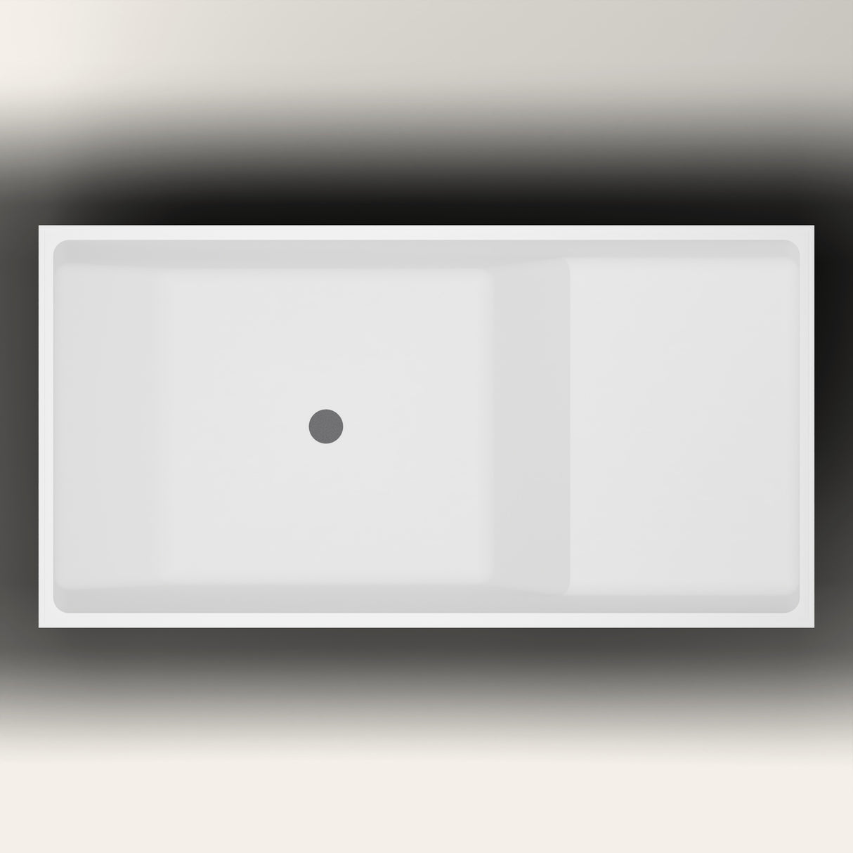 Omnitub 1350 x 700 seated soaking tub topdown