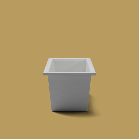 1350 x 750 Deep Soaking Tub – 600mm Depth – Rectangular – Omnitub — end elevation [render:endelev:nofeet] [bg:brass]