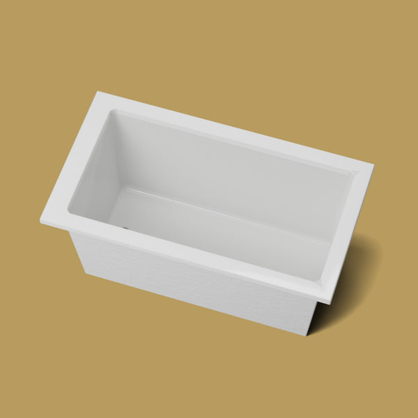 1350 x 750 Deep Soaking Tub – 600mm Depth – Rectangular – Omnitub — looking in