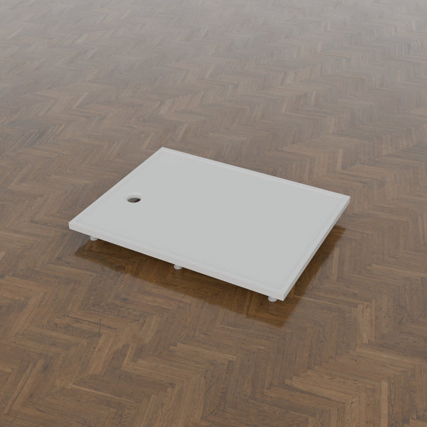 1400 × 1075 Rectangular Shower Tray – 45mm Slim Non-Slip — on the riser kit · Omnitub gallery feet34