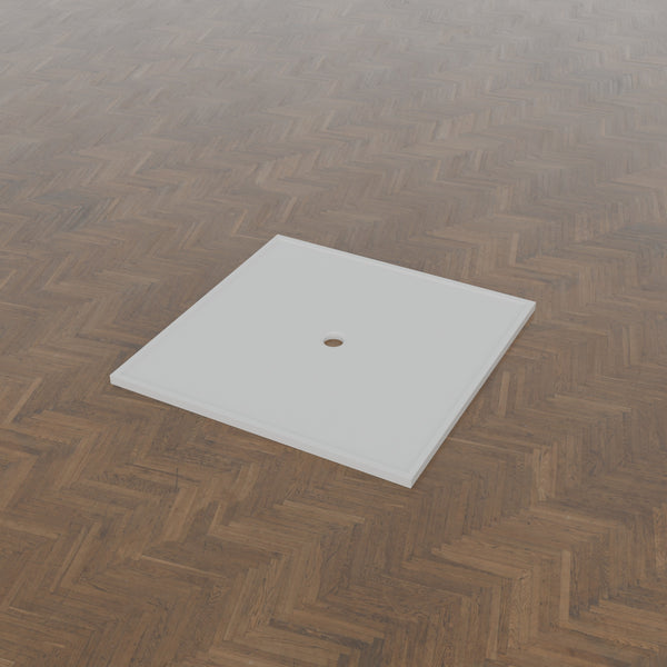1400 × 1400 Square Shower Tray – 45mm Slim Non-Slip — three-quarter view · Omnitub gallery 34