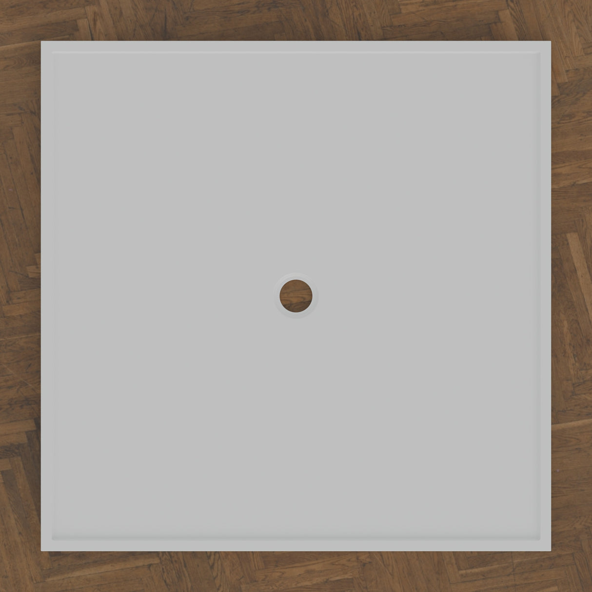 1400 × 1400 Square Shower Tray – 45mm Slim Non-Slip — bird's-eye · Omnitub bird's-eye hero