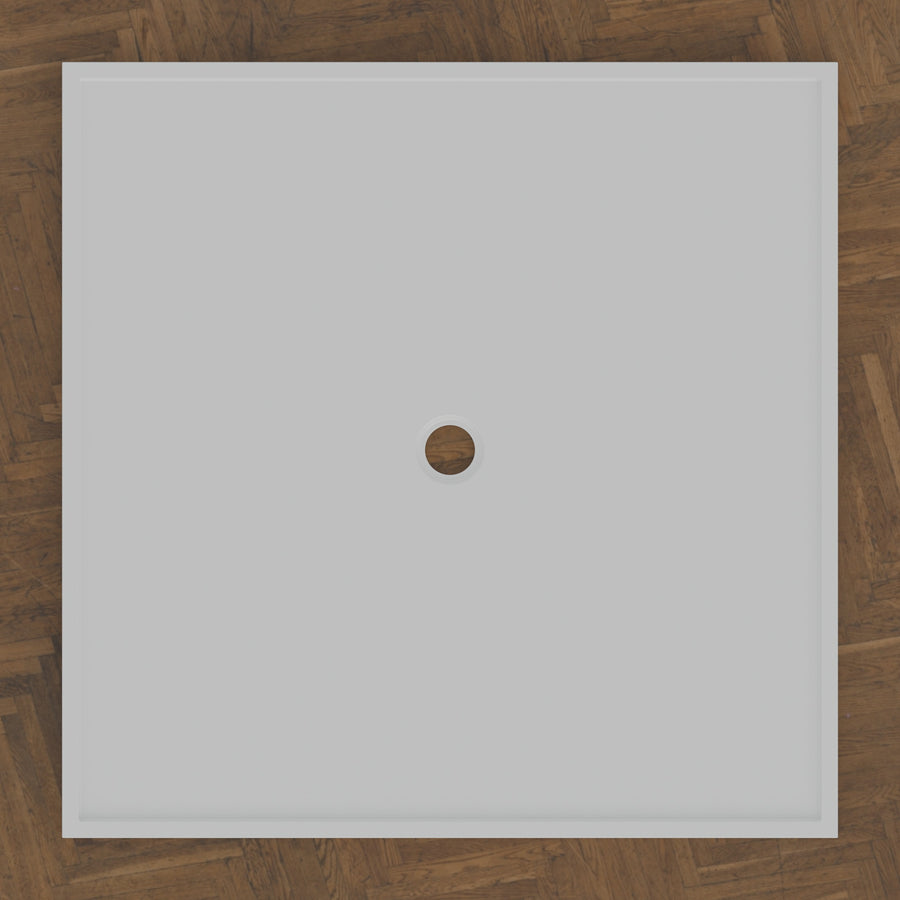 1400 × 1400 Square Shower Tray – 45mm Slim Non-Slip — bird's-eye · Omnitub bird's-eye hero