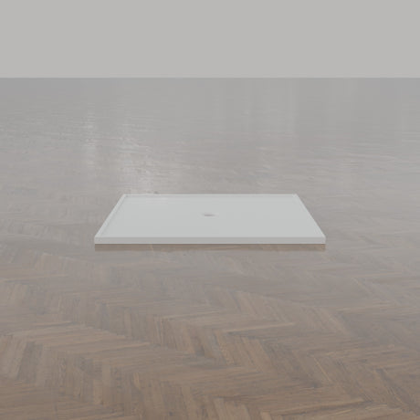 1400 × 1400 Square Shower Tray – 45mm Slim Non-Slip — end view · Omnitub gallery end