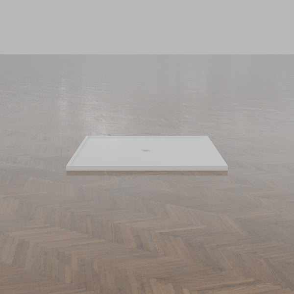 1400 × 1400 Square Shower Tray – 45mm Slim Non-Slip — end view · Omnitub gallery end