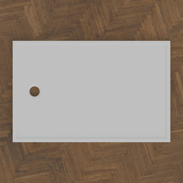 1400 × 900 Rectangular Shower Tray – 45mm Slim Non-Slip — bird's-eye · Omnitub bird's-eye hero
