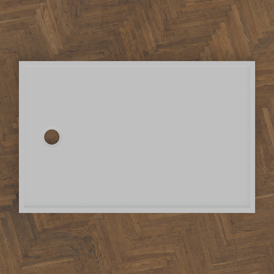 1400 × 900 Rectangular Shower Tray – 45mm Slim Non-Slip — bird's-eye · Omnitub bird's-eye hero