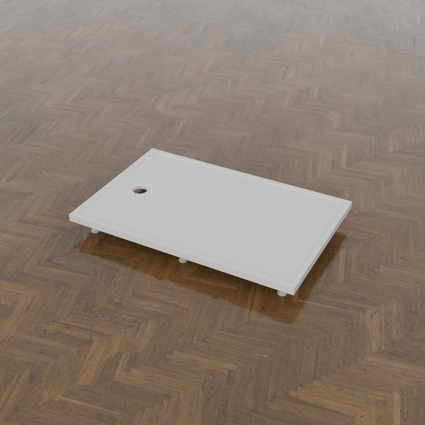 1400 × 900 Rectangular Shower Tray – 45mm Slim Non-Slip — on the riser kit · Omnitub gallery feet34