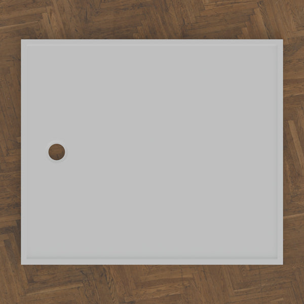 1430 × 1230 Rectangular Shower Tray – 45mm Slim Non-Slip — bird's-eye · Omnitub bird's-eye hero