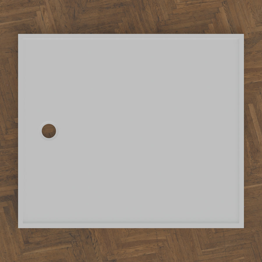 1430 × 1230 Rectangular Shower Tray – 45mm Slim Non-Slip — bird's-eye · Omnitub bird's-eye hero