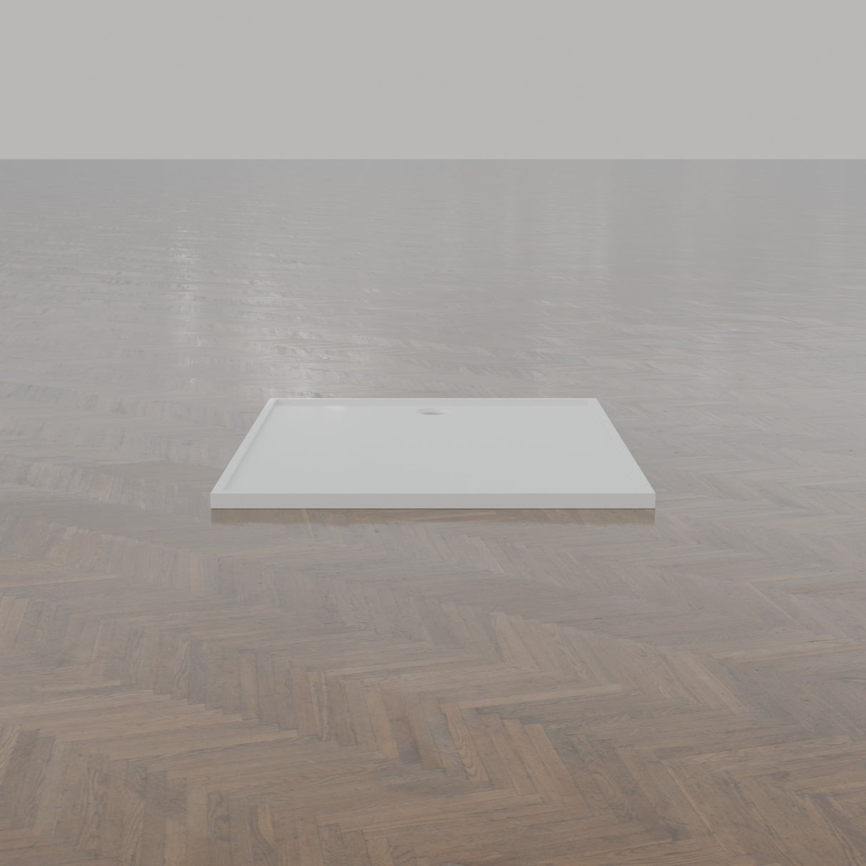 1430 × 1230 Rectangular Shower Tray – 45mm Slim Non-Slip — end view · Omnitub gallery end