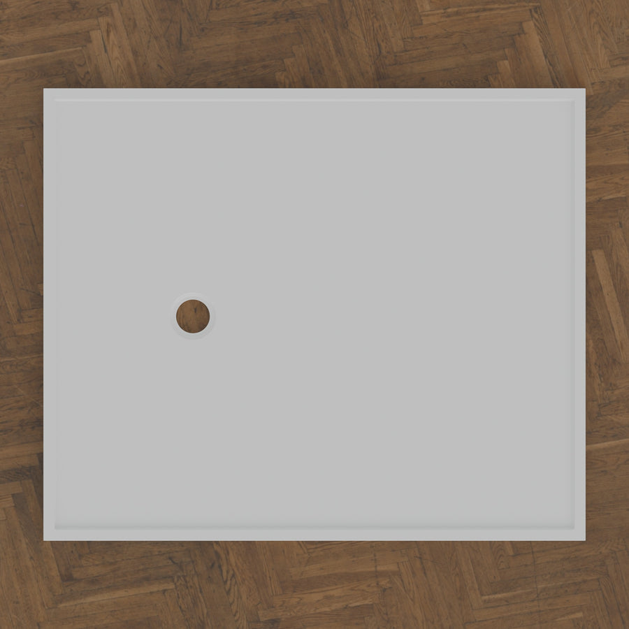 1450 × 1210 Rectangular Shower Tray – 45mm Slim Non-Slip — bird's-eye · Omnitub bird's-eye hero