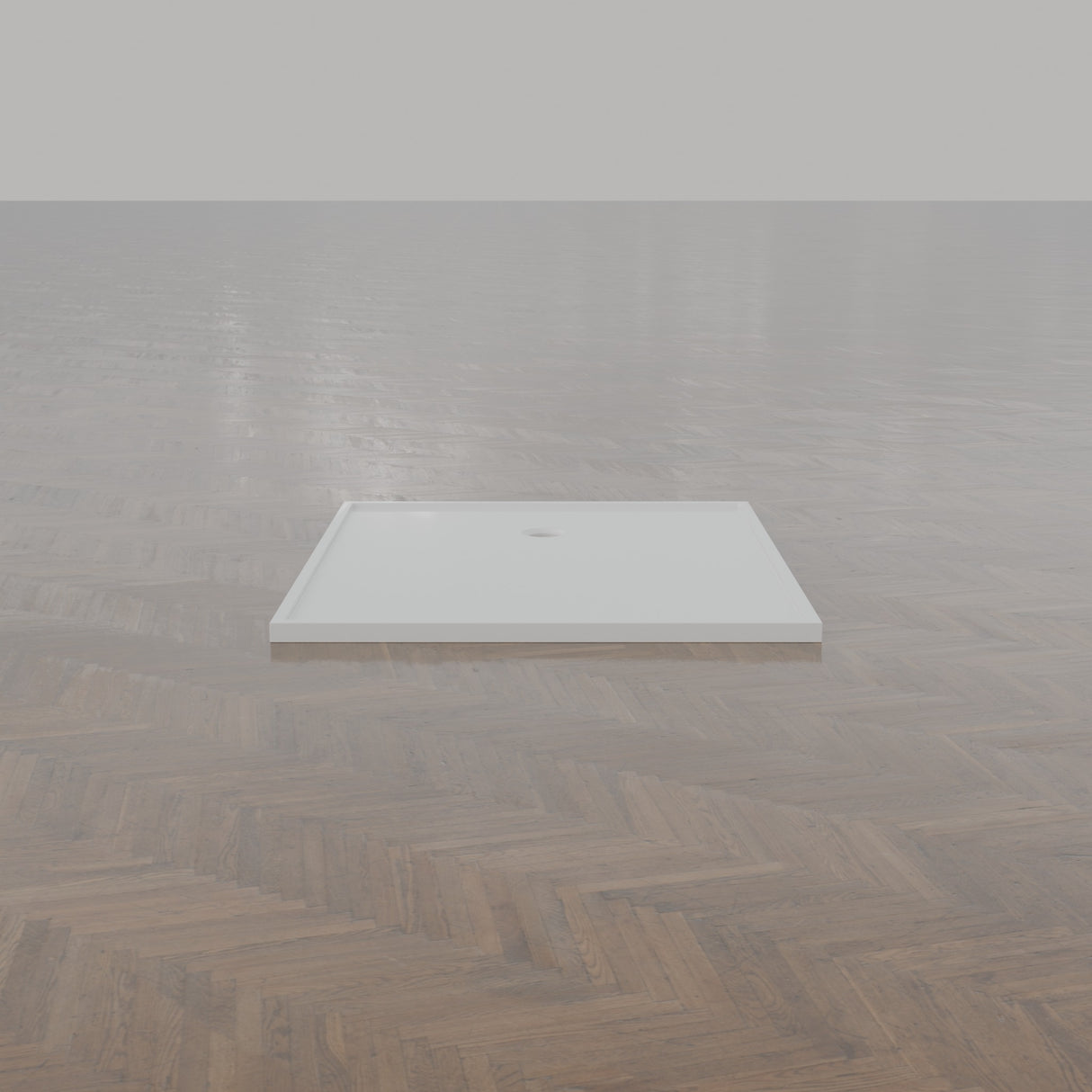 1450 × 1210 Rectangular Shower Tray – 45mm Slim Non-Slip — end view · Omnitub gallery end
