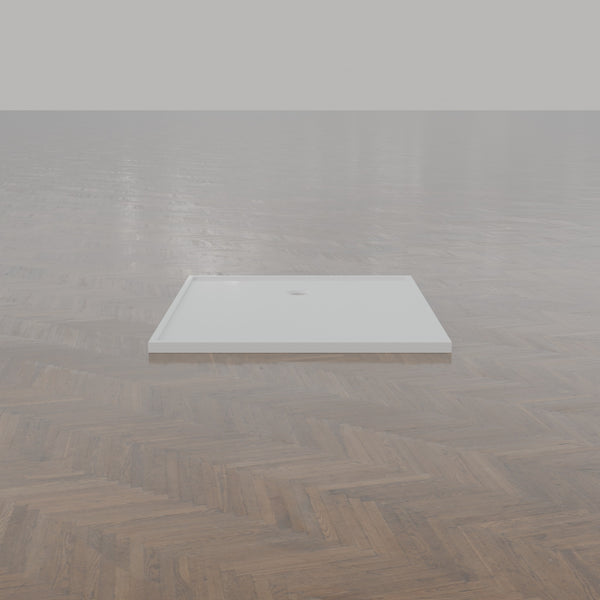 1450 × 1210 Rectangular Shower Tray – 45mm Slim Non-Slip — end view · Omnitub gallery end