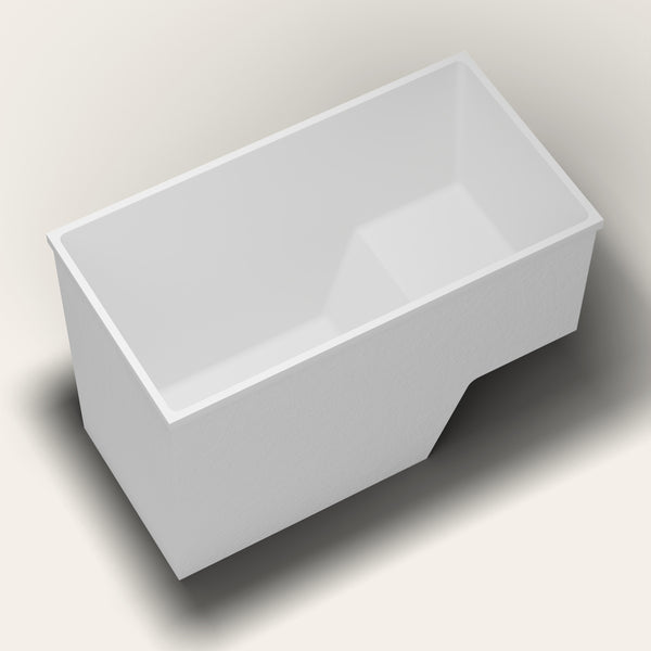 Omnitub 1495 x 800 seated soaking tub tipped
