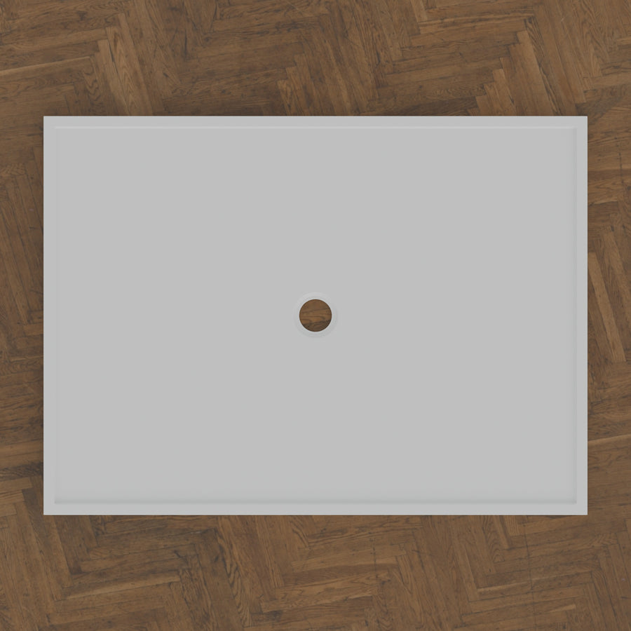 1500 × 1100 Rectangular Shower Tray – 45mm Slim Non-Slip — bird's-eye · Omnitub bird's-eye hero
