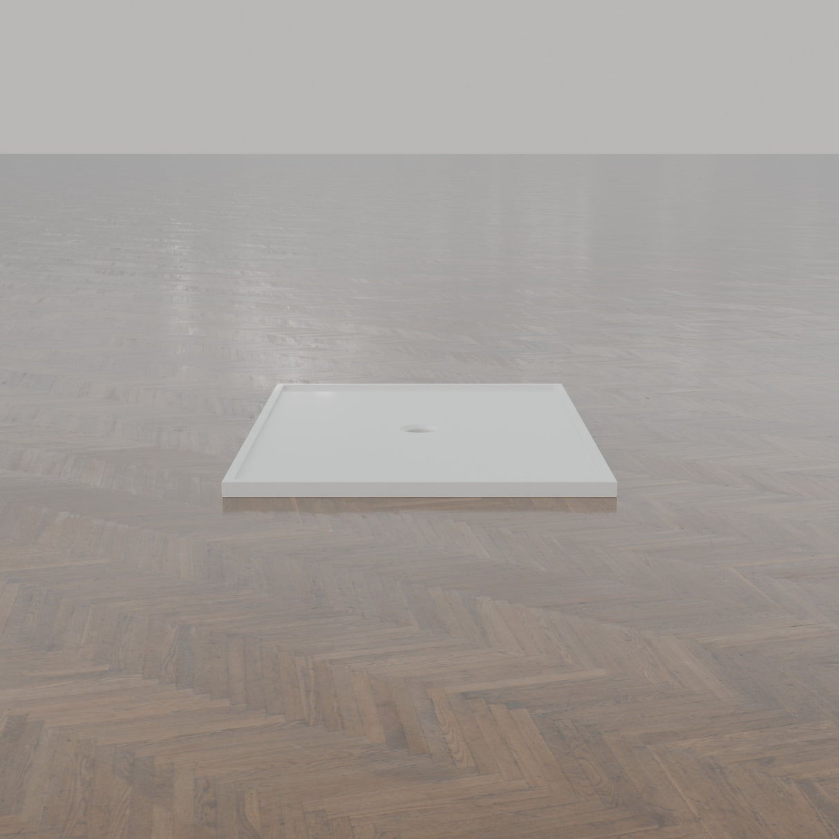 1500 × 1100 Rectangular Shower Tray – 45mm Slim Non-Slip — end view · Omnitub gallery end