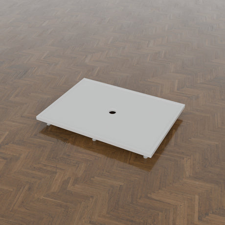 1500 × 1100 Rectangular Shower Tray – 45mm Slim Non-Slip — on the riser kit · Omnitub gallery feet34