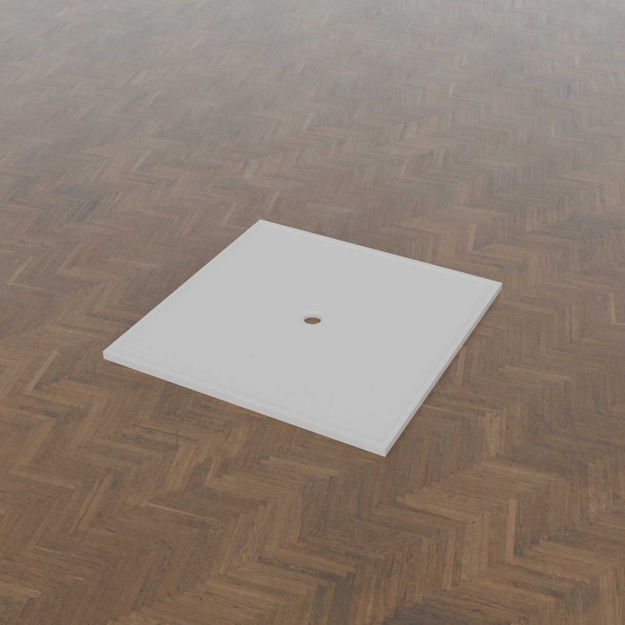 1500 × 1500 Square Shower Tray – 45mm Slim Non-Slip — three-quarter view · Omnitub gallery 34