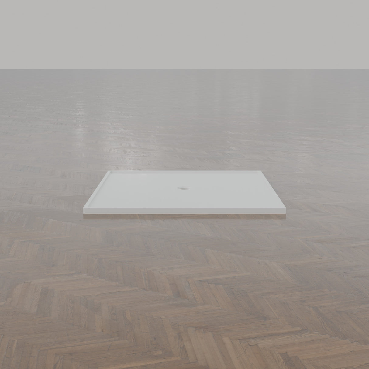 1500 × 1500 Square Shower Tray – 45mm Slim Non-Slip — end view · Omnitub gallery end